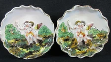 Pair of Capodimonte Shallow Bowls-Italy-Hand Painted