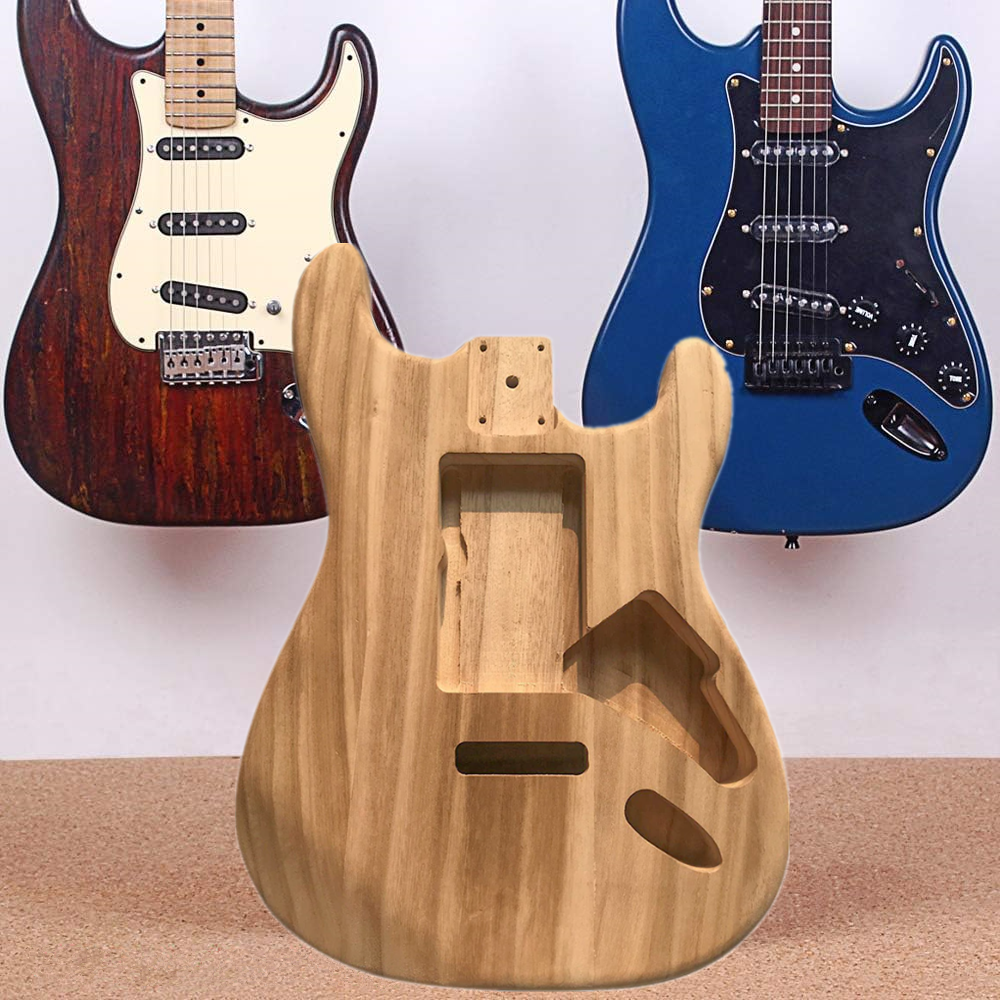 Unfinished Wood Guitar Body Maple Wood Blank Barrel For Electric Guitar ST Style eBay