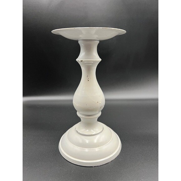 Distressed White Pillar Candle Decor