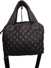 Mz Wallace Black Quilted Nylon Small Sutton Bag