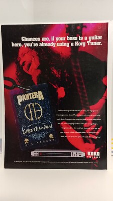 DIMEBAG DARRELL - PANTERA - KORG GUITAR TUNERS  11X8.5 - PRINT AD -  x2.