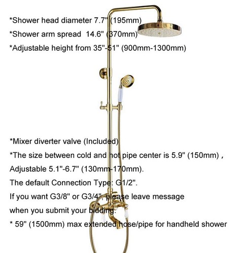 Cuarto de baño Gold Rain Shower Cabezal System Mixer Ceramic Hand Spray Shower Grifo - Imagen 2 de 8