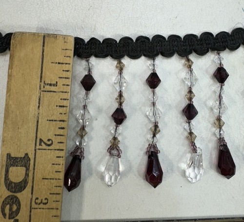 Goth Amethyst, acrylic glass beaded Trim Lamp fringe Costumes By The Yard - Picture 5 of 9