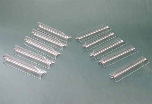 Lot of 10 hanging lucite prisms 10" Clear acrylic chandelier part Triarch - Picture 1 of 4