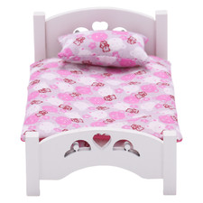Dollhouse Furniture Mini Kid?s Bed Set, Realistic Bedroom Accessories, Dolls Bed