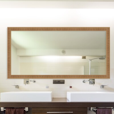 Mirror and Frame Handmade Runic Rectangular Wall Mirror Gold Finish Traditional 