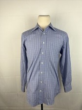 Vineyard Vines Men's Blue Plaid Cotton Dress Shirt 15.5 - 34 125