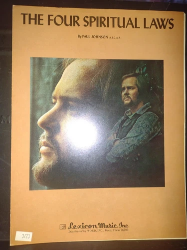 Paul Johnson Gospel Sheet Music The Four Spiritual Laws 1971 Lexicon VG Cond.