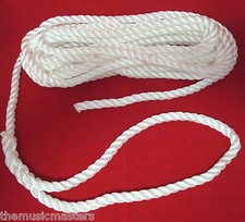White Twisted 3 Strand 3/8 x 15 ft HQ Boat Ma...