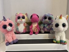 Ty Beanie Boo  s Lot of 5 2016 Darla Dragon Monkey Unicorns Hamster