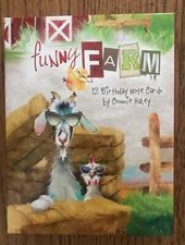 12 Leanin Tree Greeted Cards COLORFUL,FUNNY FARM ANIMAL BIRTHDAY, Cow,Pig,Horse