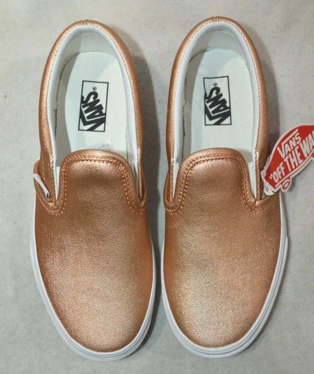 Vans gold top slip on shoes