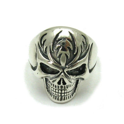 R001531 Genuine Sterling Silver Ring Solid 925 Skull Handmade Nickel Free