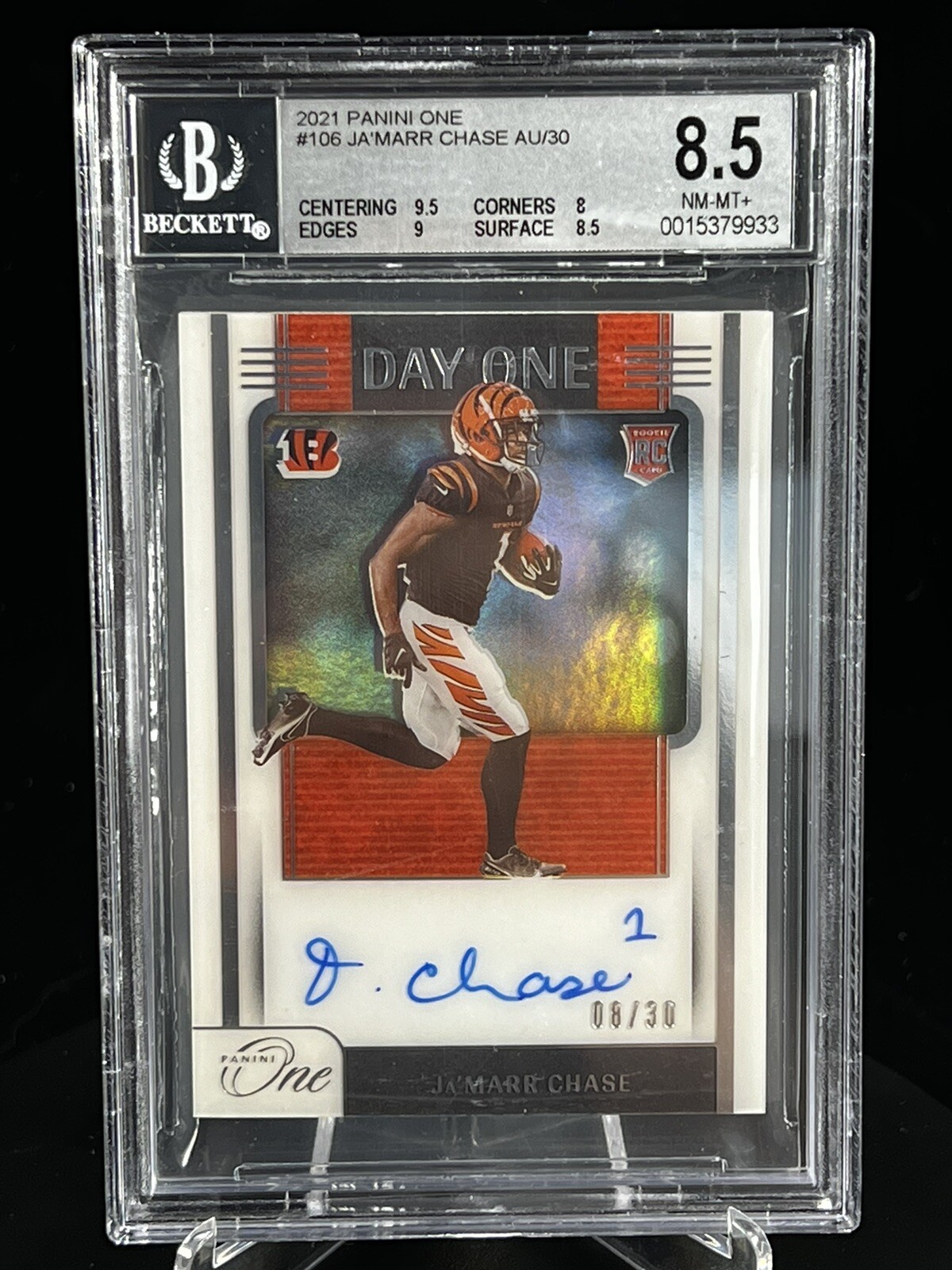 JaMarr Chase Panini One #376 Formula One Patch Autograph