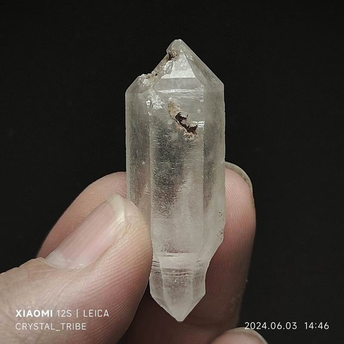14g Natural Clear Skeletal Crystal Quartz Double Terminating Healing 4669 - Picture 14 of 19