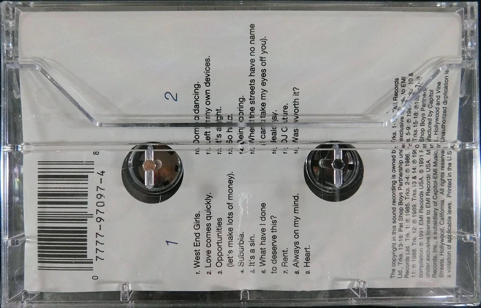 Pet Shop Boys - Discography/1991 EMI Records U.S. Version Cassette Tape, sealed. Foto 2 de 3