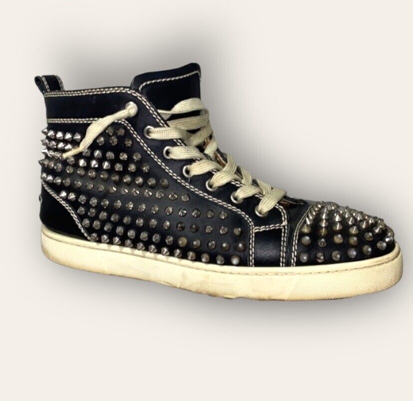 Louis Spikes - Sneakers - Calf leather and spikes - Black - Christian  Louboutin