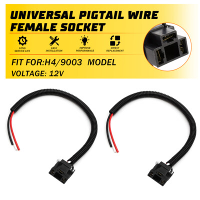 9003 Extension Pigtail Wire Female P A Two Harness Head Lights Connector Socket