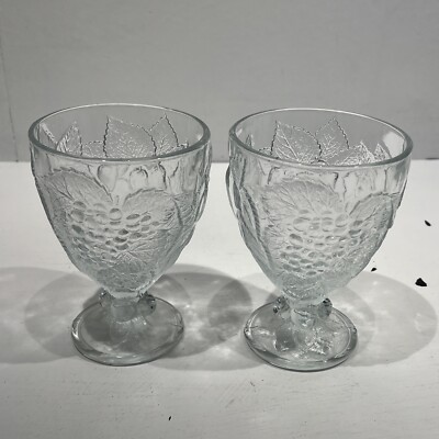 Vintage Pasabahce Fruit Embossed Set of 2-Glasses