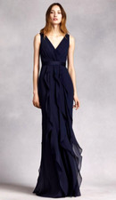 WHITE By VERA WANG DAVIDS BRIDAL SIZE 2 BRIDESMAIDS DRESS EBONY BLACK "NEW" NWT