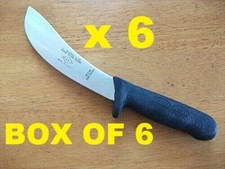 BOX OF 6 DEXT. RUSSELL 6 inch GREEN RIVER SKINNING KNIFE CARBON STEEL BLACK 15cm