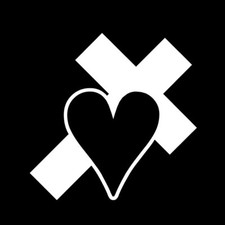HEART OVER LEANING CROSS Vinyl Decal Sticker - FREE USA SHIPPING