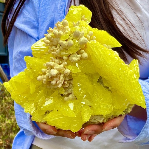 3.57LB Beautiful Minerals LARGE NATIVE SULPHUR OnMATRIX Sicily - Picture 12 of 13