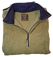 Old Navy Classic Mens XL Quarter Zip Fleece Pullover Olive Green Mock Neck