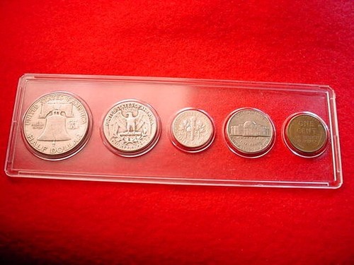 1950 PHILADELPHIA 5 COIN MINT SET 90% SILVER KEY DATE COINS--GREAT COINS! #35 - Picture 7 of 7