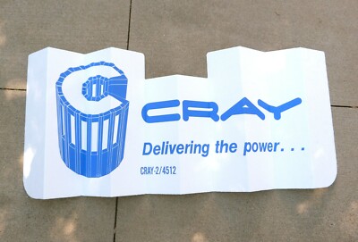 Vtg CRAY Supercomputer Auto Sun Shade Dash Visor Delivering the Power  ~1985 NOS