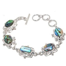 Abalone Shell Gemstone Handmade 925 Sterling Silver Jewelry Bracelets Sz 7-8