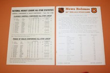 1980 NHL Hockey ALL STAR Game PRESS RELEASE - Wayne Gretzky FIRST All Star Game