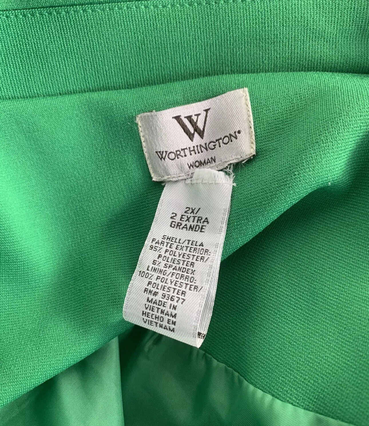 Worthington Size 24 Jacket Blazer Green Classic Single Breasted Long Sleeve US2X