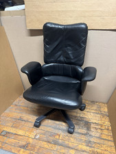 Vintage Herman Miller Geoff Hollington Executive Leather Office Chair Black