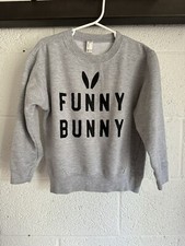 EUC Funny Bunny Sweatshirt Youth SIZE 5-6 Unisex Boys Girls Gray Unbranded