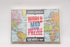 World Map Puzzle Selchow  Righter Co Official Rand McNally Map 21" x 14"