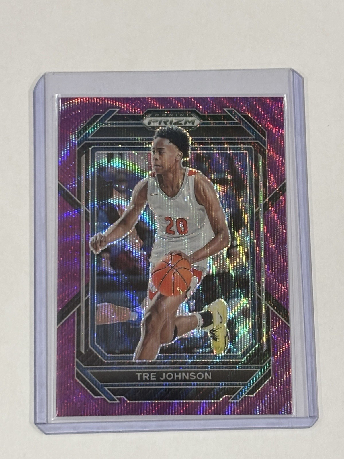 Panini Prizm Draft Picks Tre Johnson Purple Wave Prizm #86 NCAA Basketball
