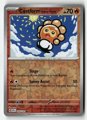 Castform Sunny Form 020/191 Common Surging Sparks Pokemon Reverse Holo Near Mint