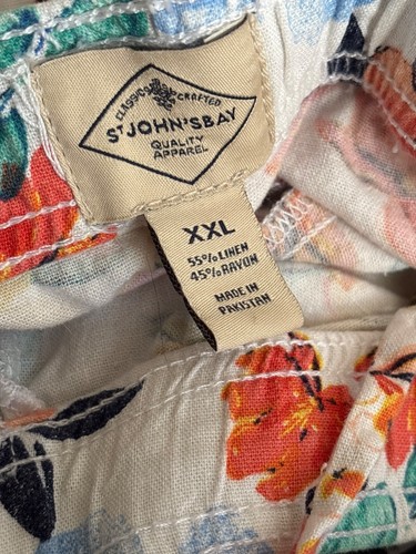 St Johns Bay Womens Shorts XXL Drawstring Waist Pull On Multi White Floral Pkts - Picture 9 of 11