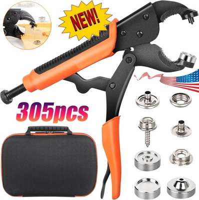 #ad 305PCS Heavy Duty Snap Fastener kit Adjustable Snap Setter Tool for Tarps $19.59