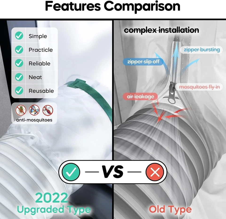 Loviga Sello Ventana para Aire Acondicionado Portátil, 100% Efecto Sellado AC Ventana S Foto 3 de 4