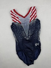 GK ELITE gymnastics TEAM USA Tank UNITED Leotard Flag RHINESTONE BLING SIze: CL