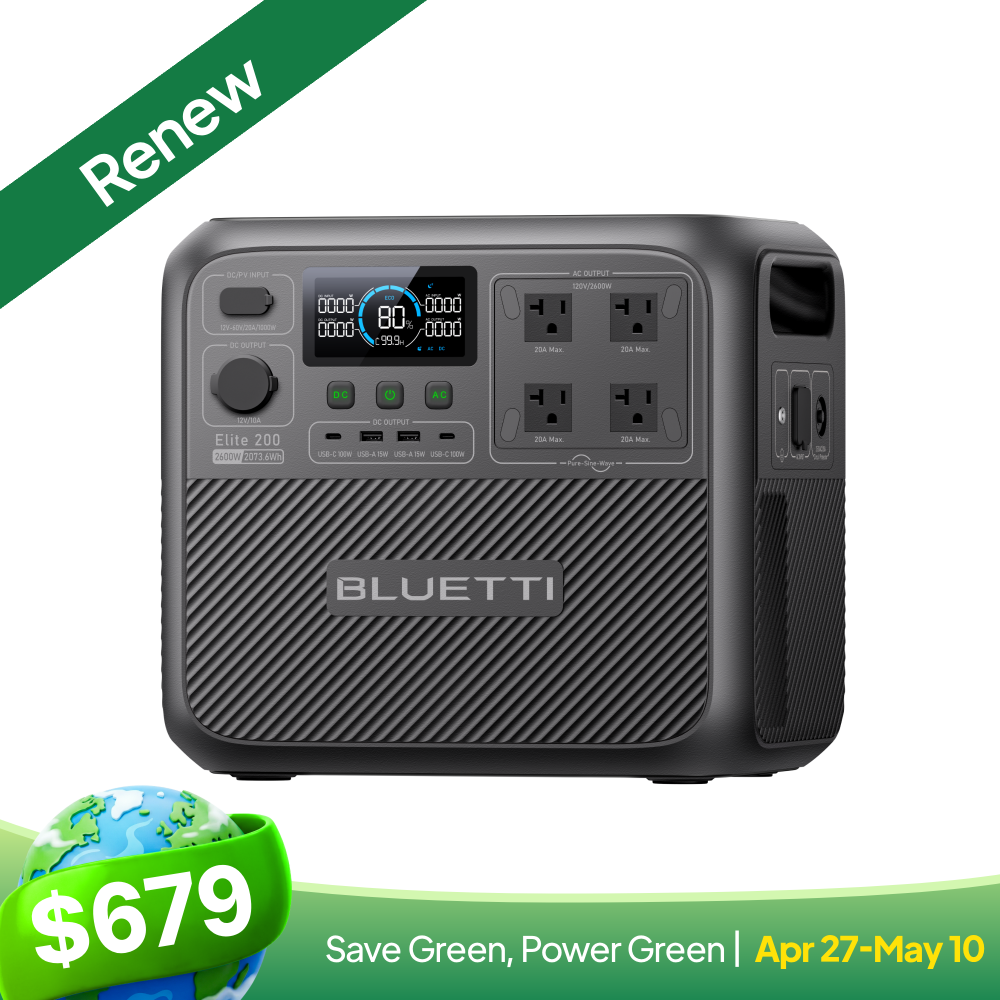 BLUETTI Elite 200 V2 2073Wh Portable Power Station LFP Certified