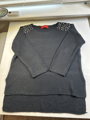 Akira Chicago Red Label Women Blouse 3/4 Sleeve Black M/L #0319