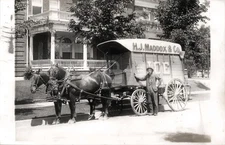 Denver CO Colorado Maddox & Co Ice Wagon RPPC Photo Postcard COPY