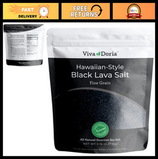 Hawaiian Black Lava Sea Salt - Fine Grain, 5 lb 2.27 kg - Gourmet Seasoning
