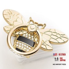 Bee Phone Ring Holder Finger Kickstand with Crystal, Cute Phone Ring gold02