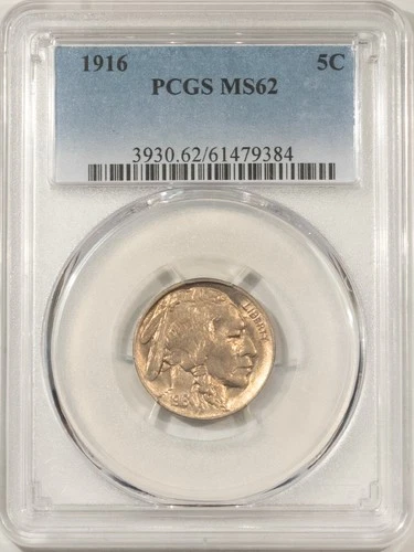 1916 BUFFALO NICKEL - PCGS MS-62