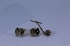 Matching Gold-tone Cufflinks & Tie Tac 