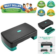 18.9" Aerobic Exercise Step Platform with 2 Risers, Adjustable Height Workout...